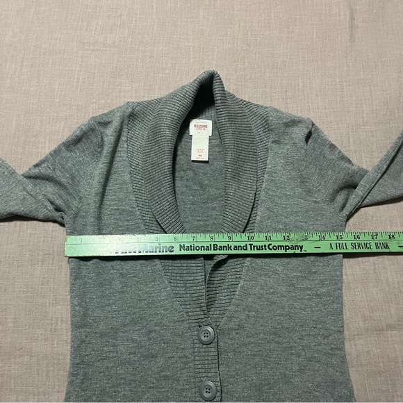 Y2K Mossimo Supply Co. Charcoal Women's Cardigan Size XS Long Slim 2000s Baddie - Picture 7 of 7